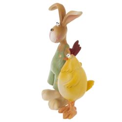 GAEM Фигурка декоративная "Заяц с петухом", L6 W2 H9 см, 2в.