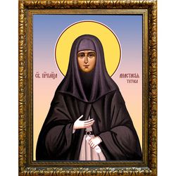 Анастасия Титова преподобномученица послушница. Икона на холсте.