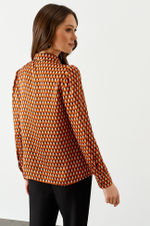 22745 Блузка женская (терракотовый принт)