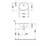 Раковина Duravit Santosa 0466510000 встраиваемая 51 см, цвет белый