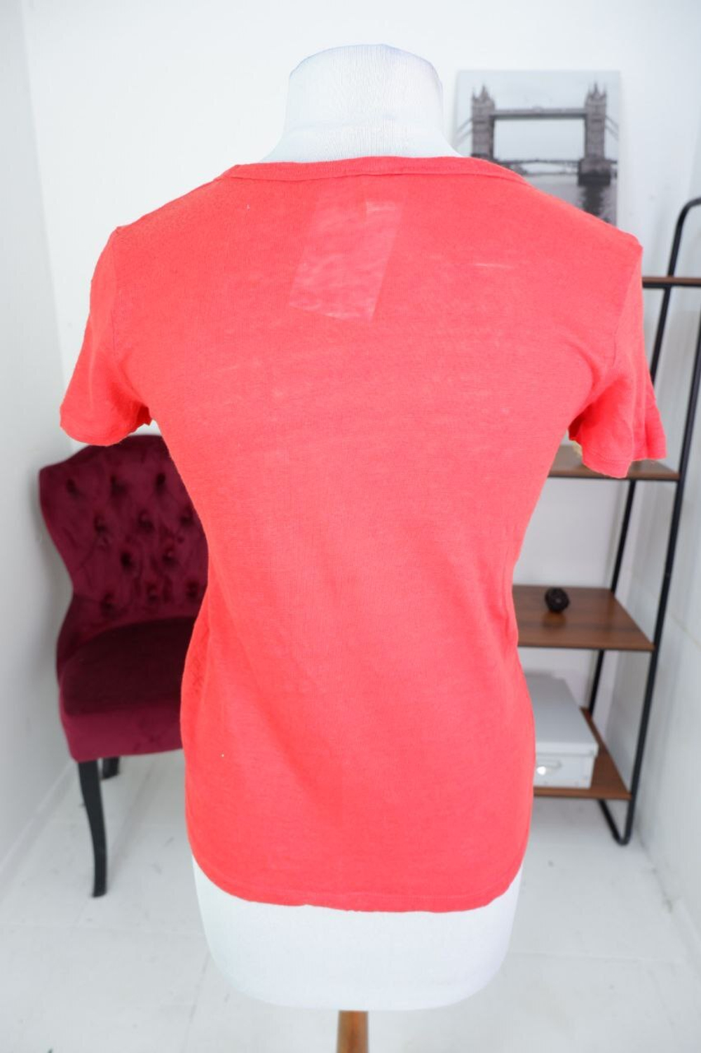 Топ H&M яркий, льняной на лето 42 размер