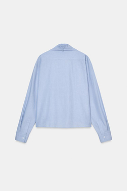 ZARA РУБАШКА С БАНТОМ ZW COLLECTION, СИНИЙ