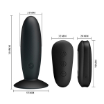 Черный анальный вибростимулятор 11см с пультом ДУ Mr.Play Remote Control Vibrating Plug BI-040045W-MR