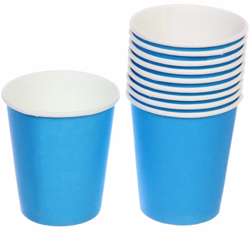 Стакан бумажный 0,2л в наборе 10 шт «Голубой»