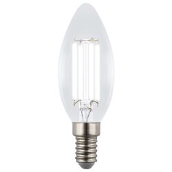 LED-C35-4W-4000K-E14-CL GLY01TR Лампа светодиодная. Форма свеча. прозрачная. Серия Яркая A++. Белый свет 4000K. Картон. ТМ Uniel