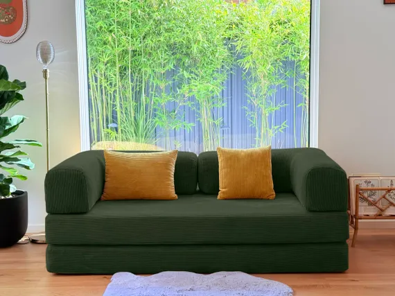 Диван Teddy, зелёный винтаж