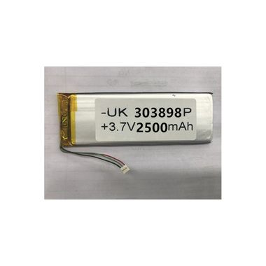 Battery 303898 3.7V 2500mAh Lipo Lithium Polymer Rechargeable Battery MOQ:10 (With Plug)