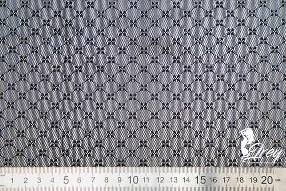 Сетка эластичная, бантик, черный 170