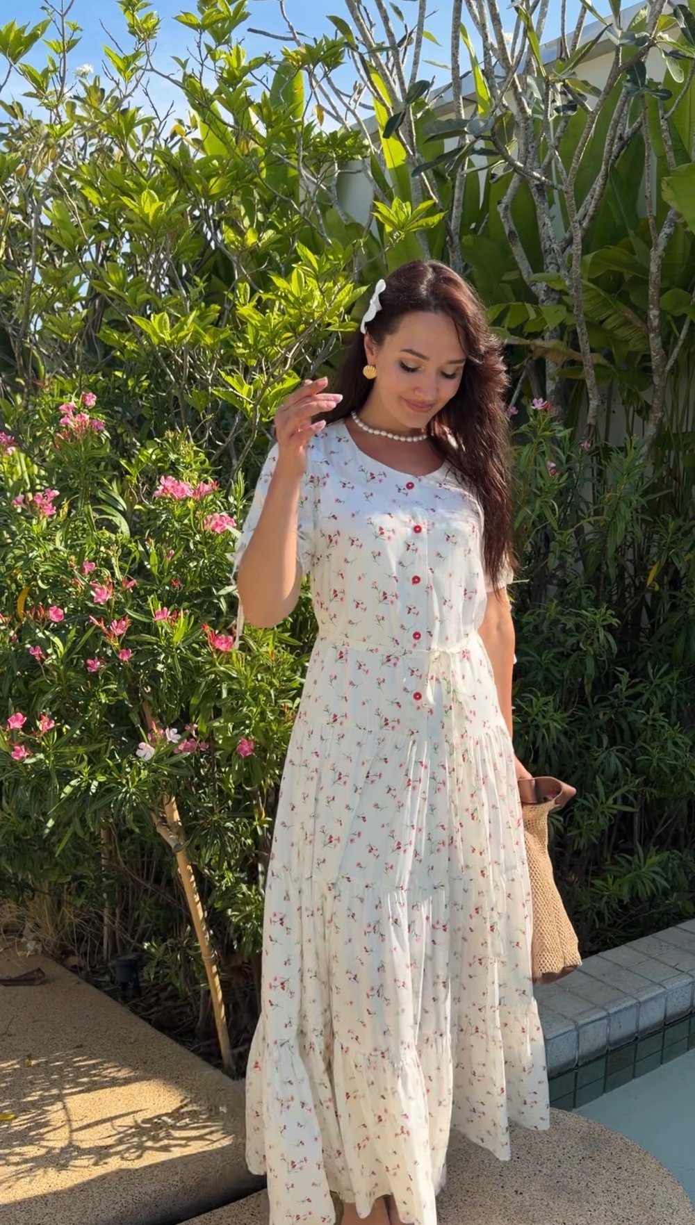 Платье из вискозы с цветами