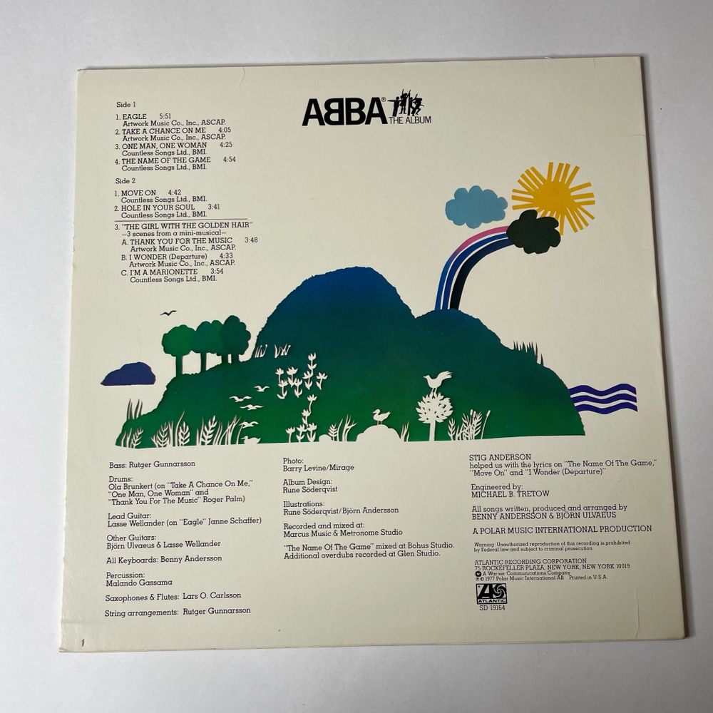Винтажная виниловая пластинка LP ABBA АББА The Album Альбом (USA 1978) Take A Chance On Me