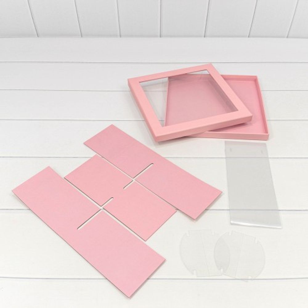 Коробка сборная 25х25х10 см (Розовый)