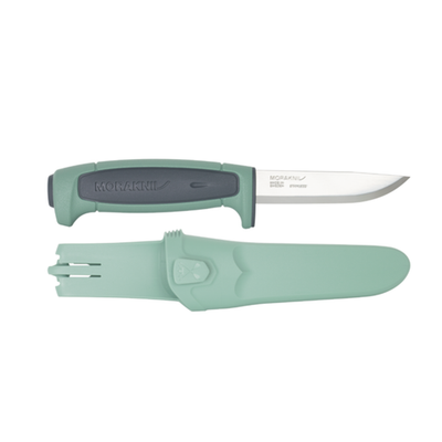 Нож Morakniv Basic 546 нержавеющая сталь, пласт. ручка (зеленая) серая. вставка