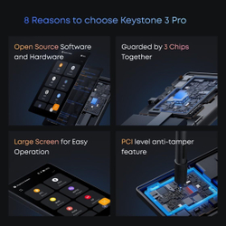 Keystone 3 Pro — Аппаратный кошелек с технологией Air-Gapped 4-дюймовый сенсорный экран и полная изоляция от онлайн-угроз