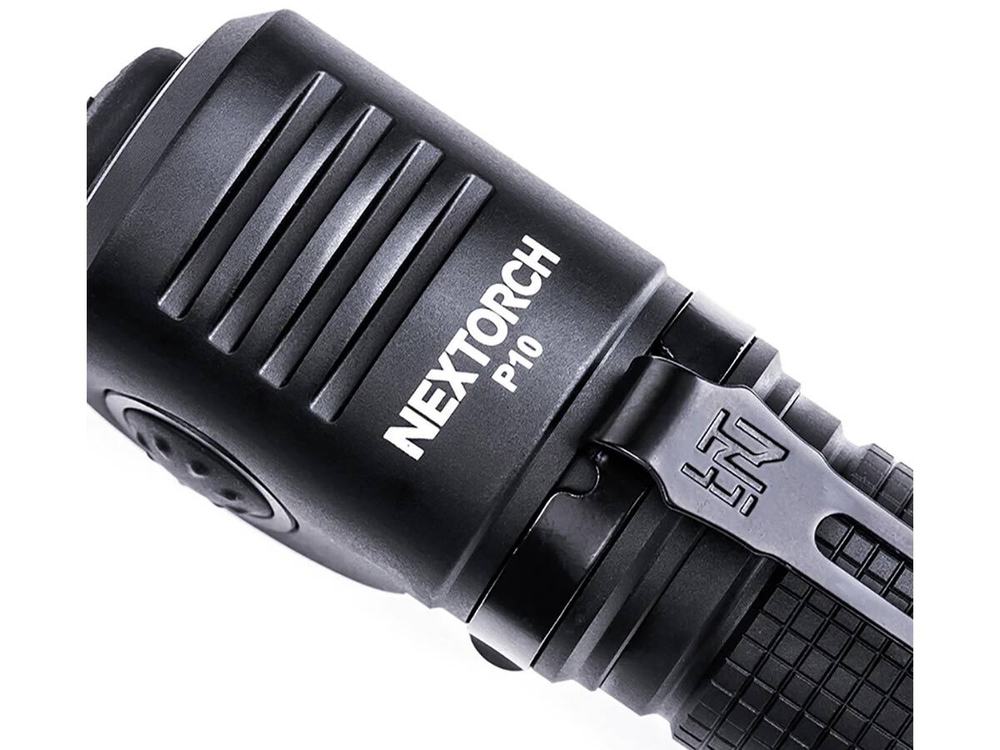 Фонарь Nextorch P10, Г-образный, 1400 lm белый+красный+голубой, 7 режимов, 18650, зарядка от USB, IPX8, 91г (6шт./уп.)