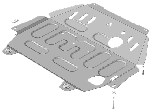 Стандартная Защита картера Двигателя, КПП. 1,5 мм, Сталь. для Mitsubishi Outlander III 2019-2021, Mitsubishi Outlander III 2015-2017, Mitsubishi Outlander III 2017-2018, Mitsubishi Outlander III 2012-2015 АвтоСтандарт.51338