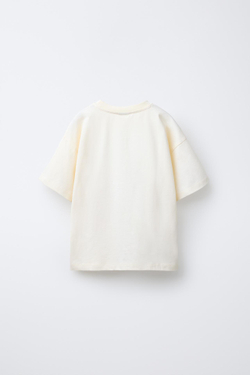 ZARA ФУТБОЛКА С ЦВЕТОЧНЫМ ПРИНТОМ, ЭКРЮ