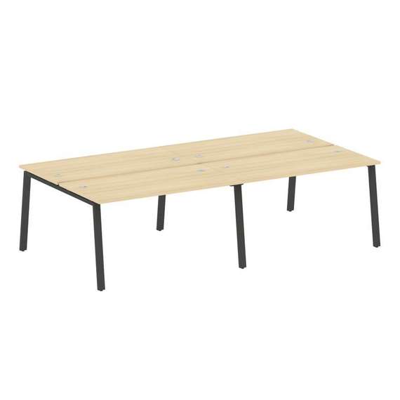 Metal System Рабочая станция на 4 места на А-образном м/к БА.СМ-4.3 Акация Лорка/Металл Антрацит 280