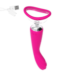 Розовый вибратор с вакуумной чашей Alon - 22 см. (Цвет: розовый)