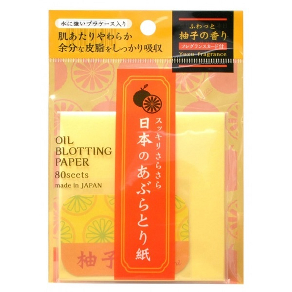 Cалфетки для снятия жирного блеска (с ароматом юдзу) Ishihara Oil Off Paper 80шт