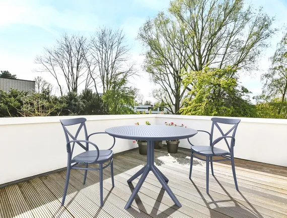 Стол пластиковый Sky Table Ø105, серый