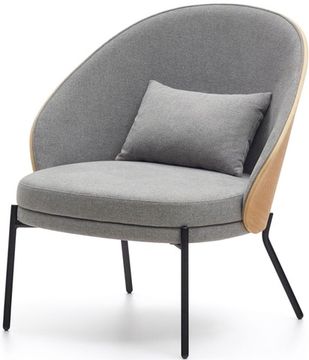 Кресло Eamy светло-серое из шпона ясеня с натуральной отделкой Испания La Forma