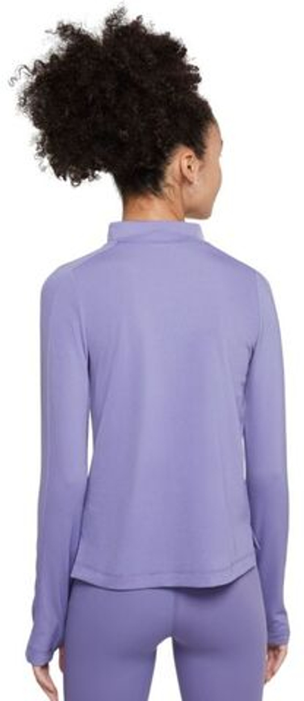 Футболка для девочки Nike Girls Dri-FIT Long-Sleeve 1/4-Zip Top - dusty amethyst/white