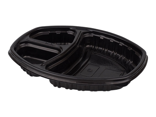 Контейнер Ланч-бокс СпК-257 -3 Чёрный 3-х секц. 300шт/кор