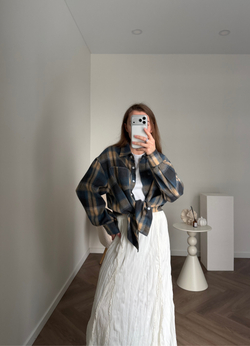 Рубашка в клетку синий