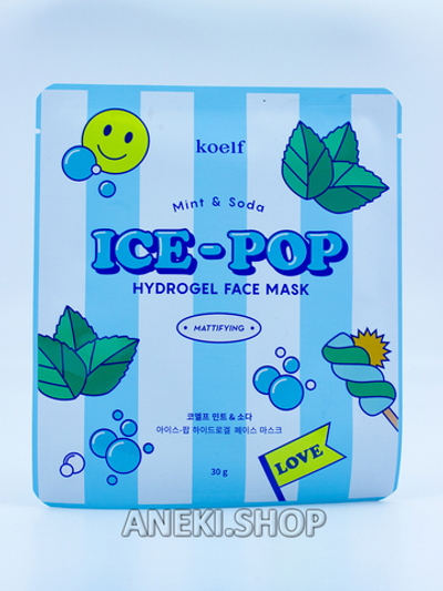 Маска гидрогелевая для лица с мятой и содовой 30 г MINT & SODA Ice-Pop Hydrogel Face Mask KOELF