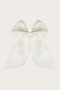 Заколка-бант на гребне с вышивкой