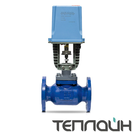 Клапан запорно-регулирующий КПСР DN 25 PN 16 с электроприводом DAV-1500 220В (класс герметичности IV)