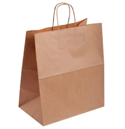 Крафт пакеты с кручеными ручками 48х44,5х18см 80гр/м коричневые (1/200шт)