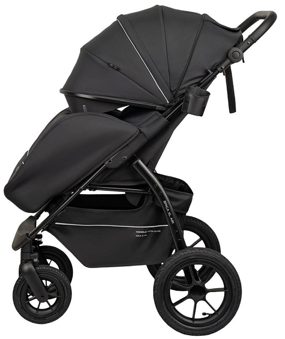 Детская прогулочная коляска Indigo Epica XL Air с сумкой 2025 черный