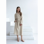 Халат из многослойного муслина бежевого цвета из коллекции essential, размер s