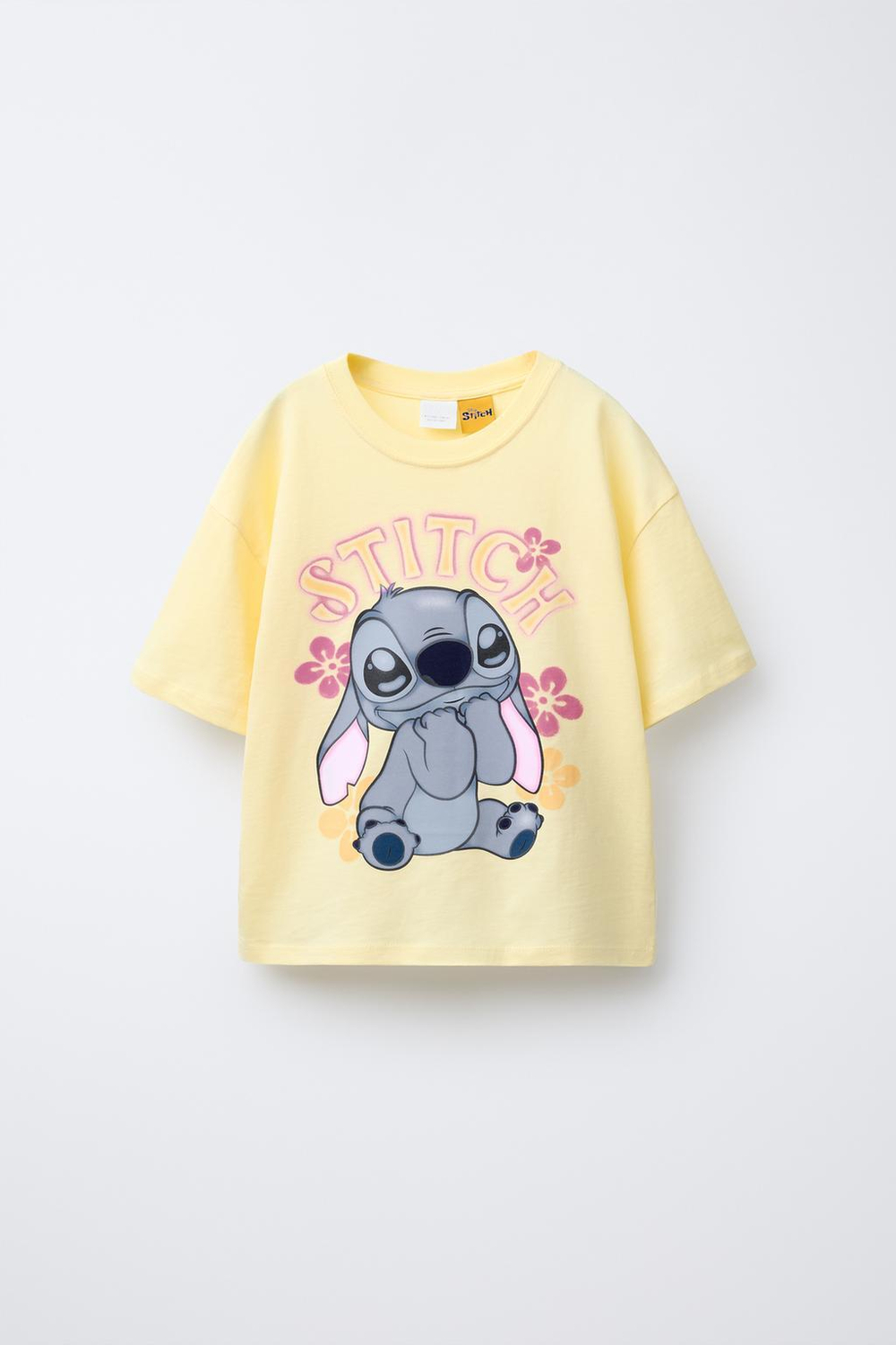 ZARA ФУТБОЛКА С ПРИНТОМ «ЛИЛО И СТИЧ» © DISNEY, ЖЕЛТЫЙ
