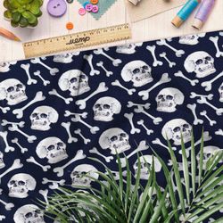 Ткань шелк Армани череп кости