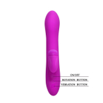 Вибратор с ротационным клиторальным стимулятором Derrick (4 режима ротации, 7 режимов вибрации) (Цвет: фуксия)