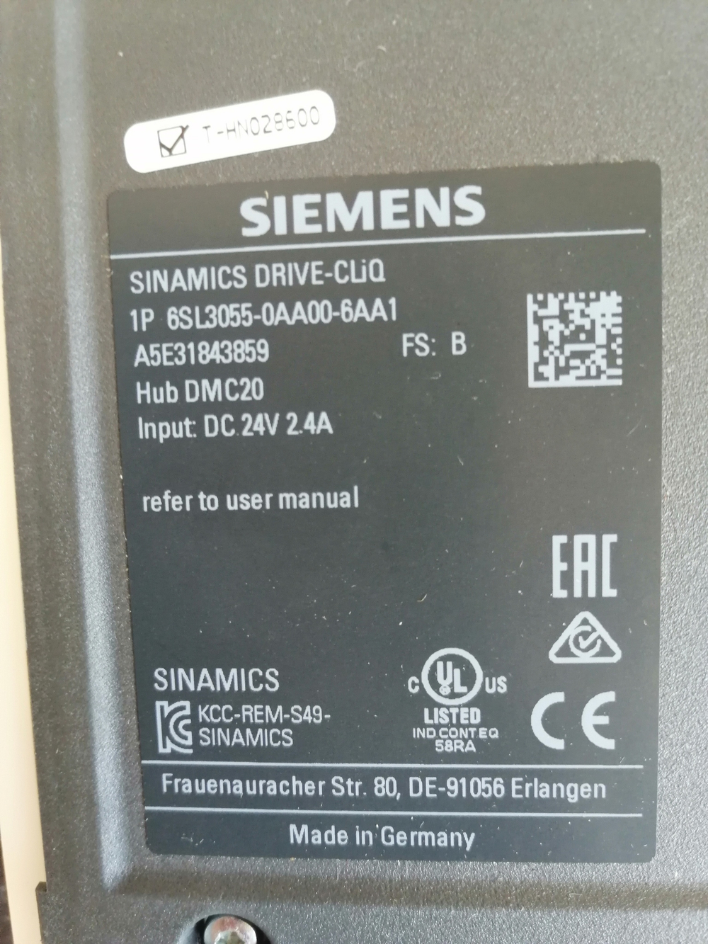 Siemens 6SL3055-0AA00-6AA1 новое