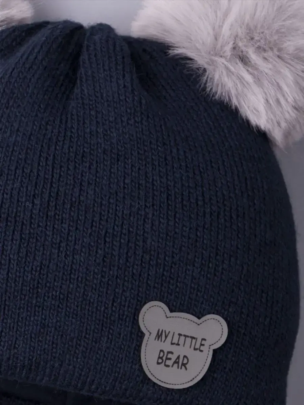 Шапка детская зимняя вязаная с ушками