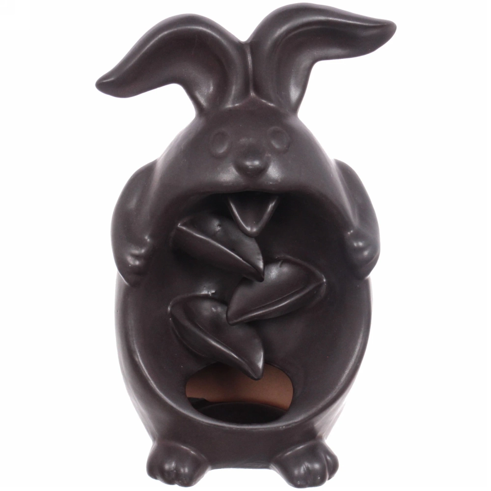 Подставка под стелющиеся благовония «Кролик на удачу» цвет коричневый 10*9*17,5см