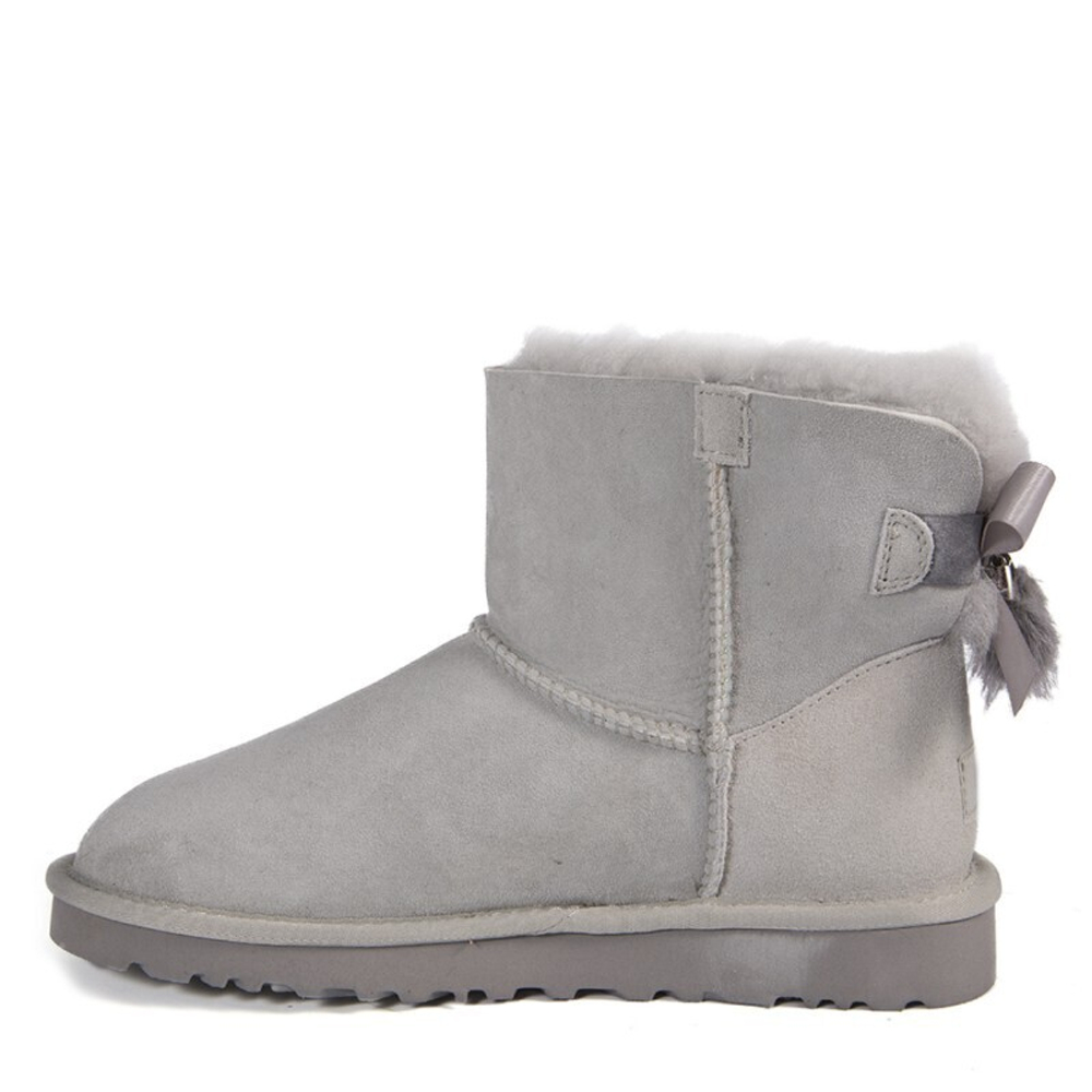 Угги Mini Bailey Bow Fur Brush Boot Grey Violet