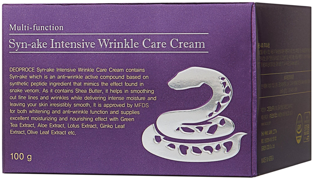 Deoproce Syn-Ake Intensive Wrinkle Care Cream Крем для лица со змеиным ядом, 100 мл