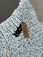 Подушка декоративная "Кружево" голубая 45x45x10см от J-LINE