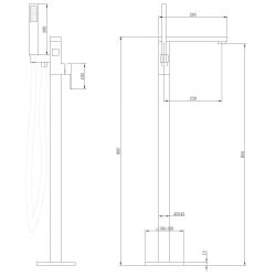 Смеситель ABBER Daheim AF8215G напольный, золото матовое