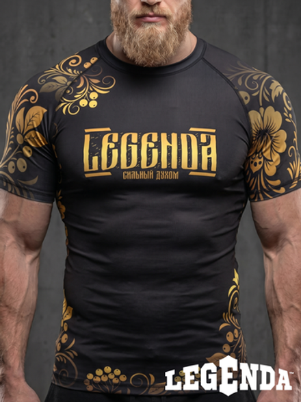 Рашгард с коротким рукавом LEGENDA  Хохлома золотая