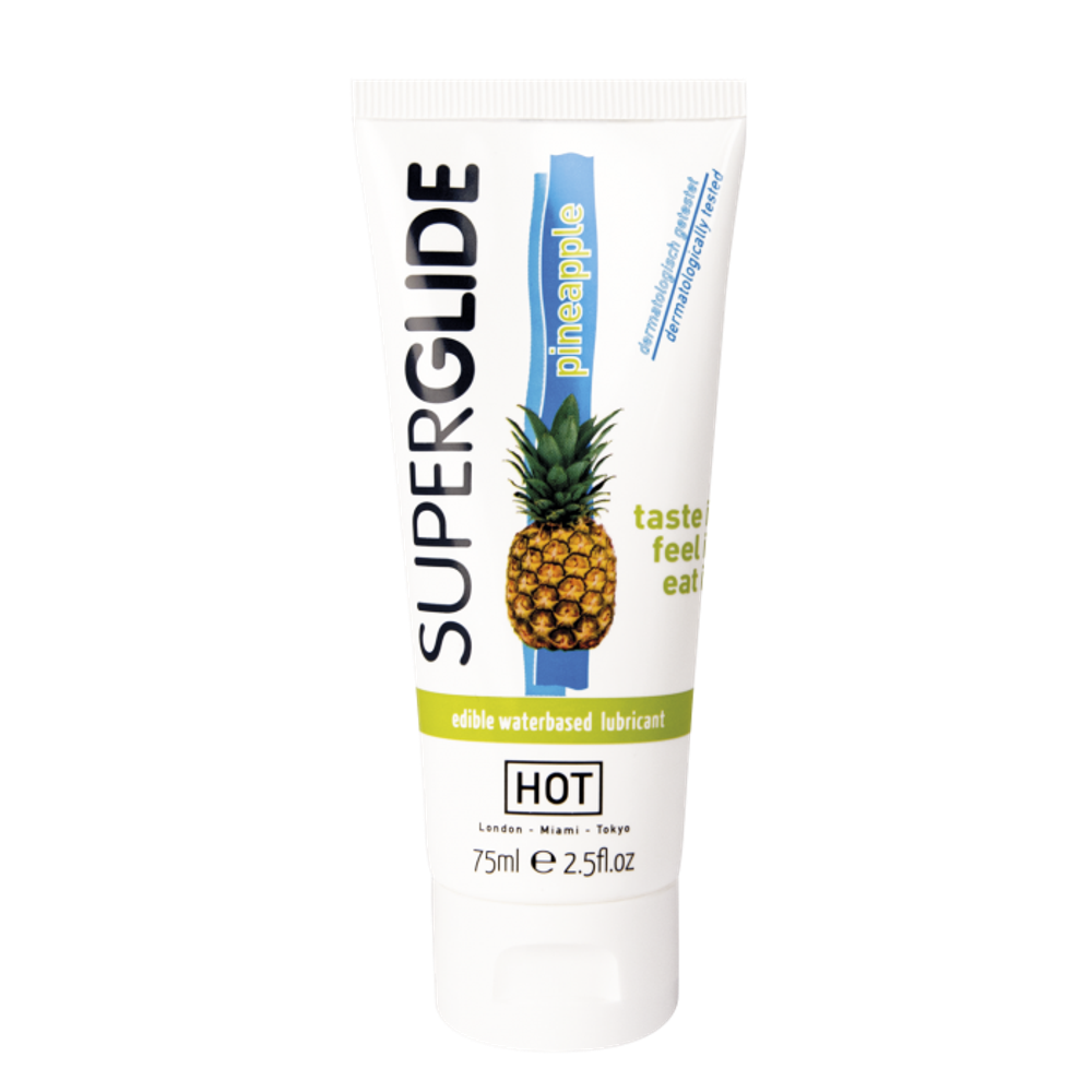 HOT Superglide - Смазка съедобная на водной основе со вкусом ананаса, 75мл