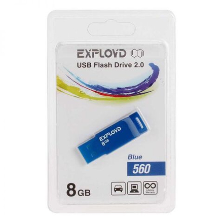 USB Флешка 8GB Exployd 560, USB 2.0, синяя