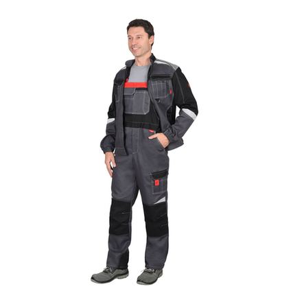 Костюм ФАВОРИТ-МЕГА мужской летний, серый с черным, СОП