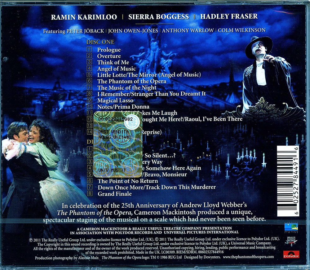 Andrew Lloyd Webber / The Phantom Of The Opera At The Royal Albert Hall (In Celebration Of 25 Years)(2CD)