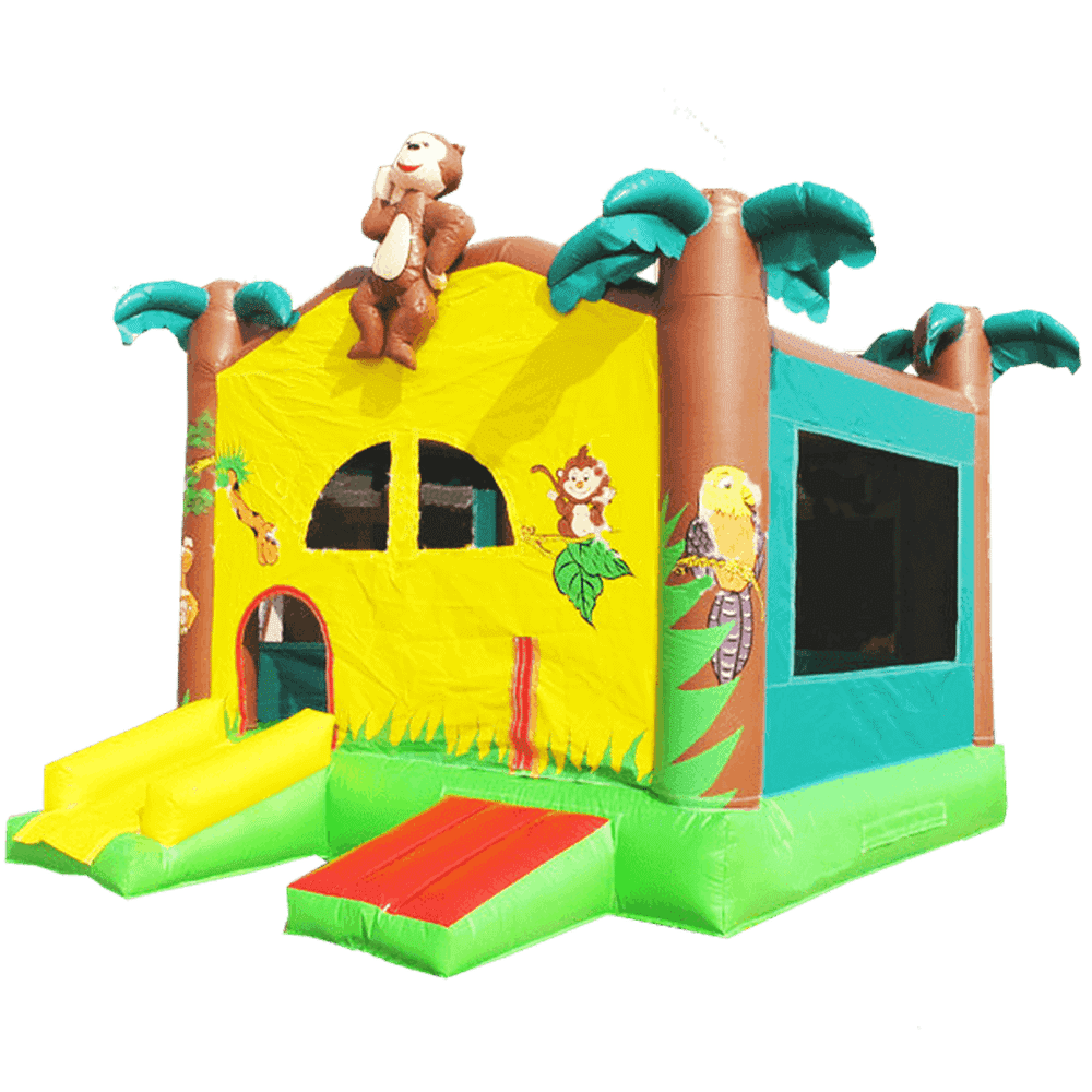 Коммерческий надувной батут "Джунгли" с крышей